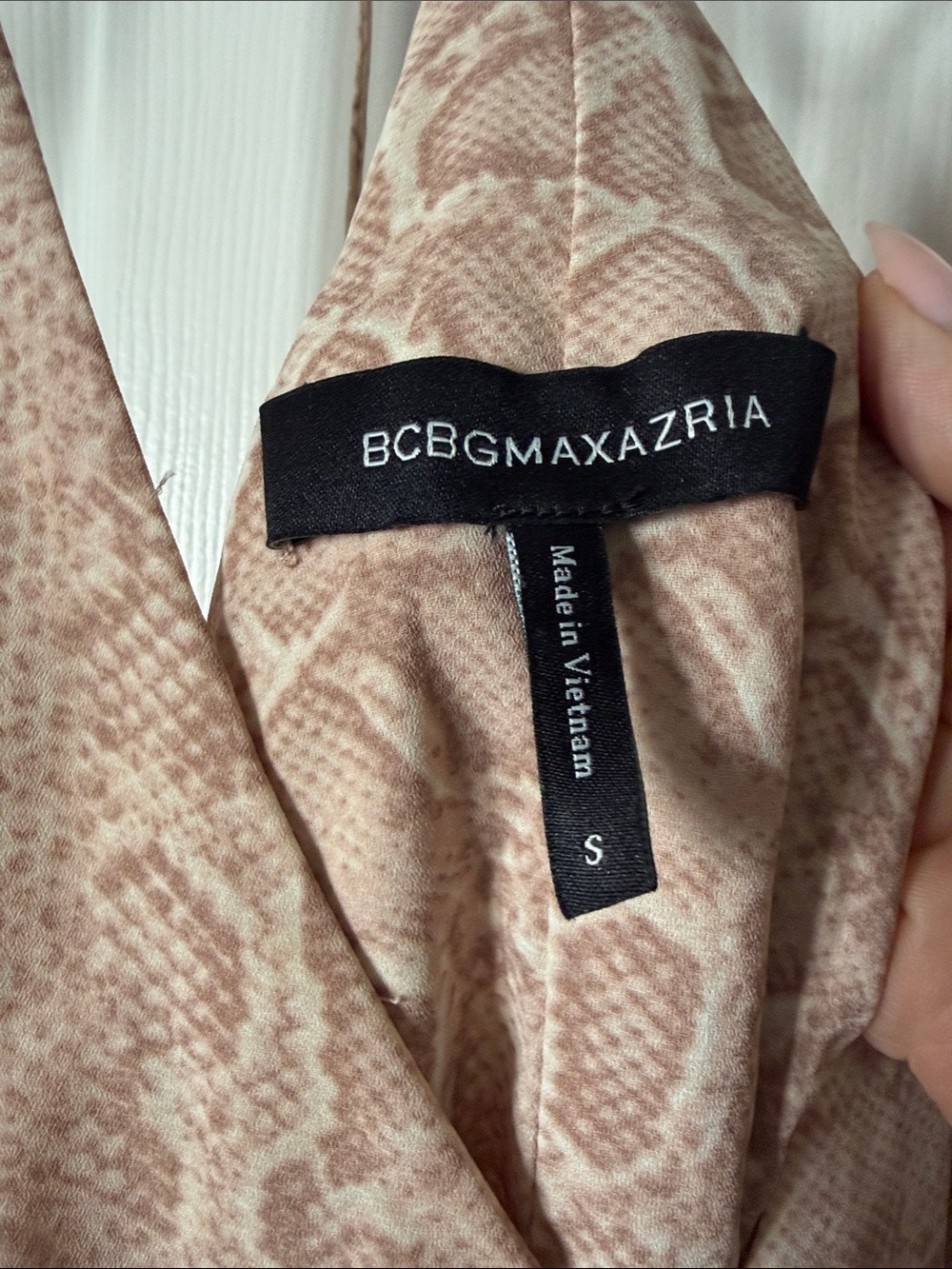 BCBGMaxAzria Blush Snakeskin Halter Bodysuit - Picture 6 of 7